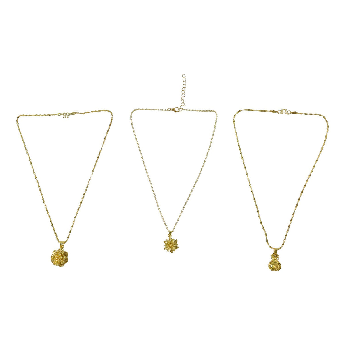 Decorative floral gold necklace