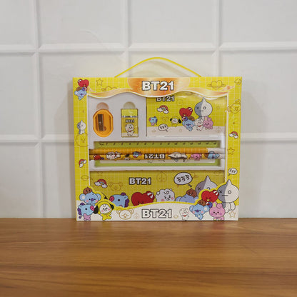 Premium Cartoon Printed Pencil Box Stationery Set (1 Pc)