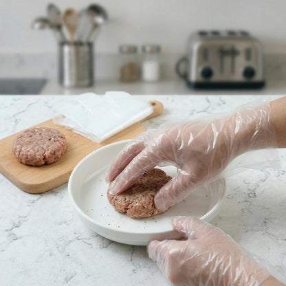 Disposable Clear Plastic Gloves (100  Pc, Medium)