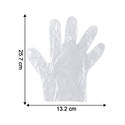 Disposable Clear Plastic Gloves (100  Pc, Medium)