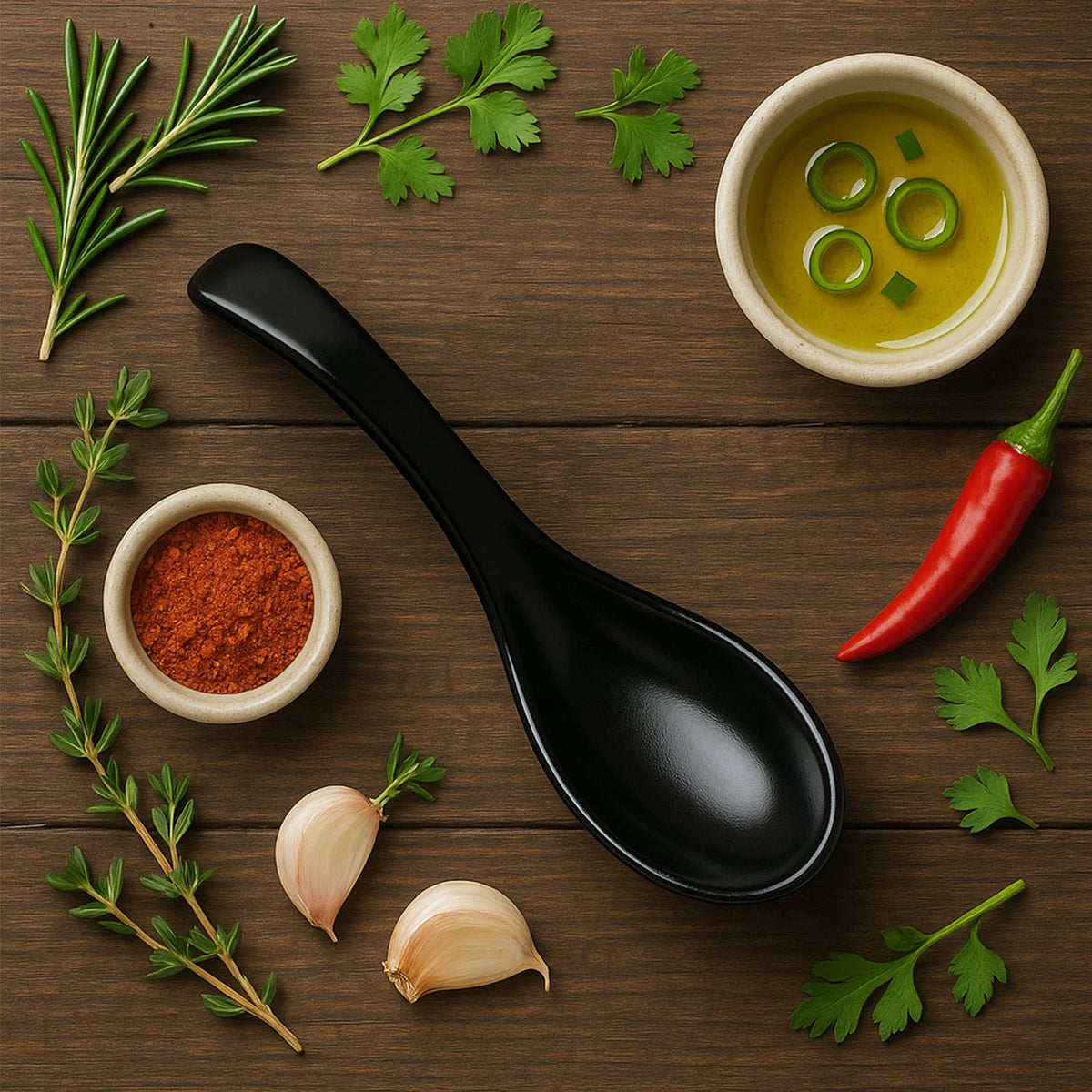 Plastic Soup Spoon – Deep Bowl (1 Pc / Black)
