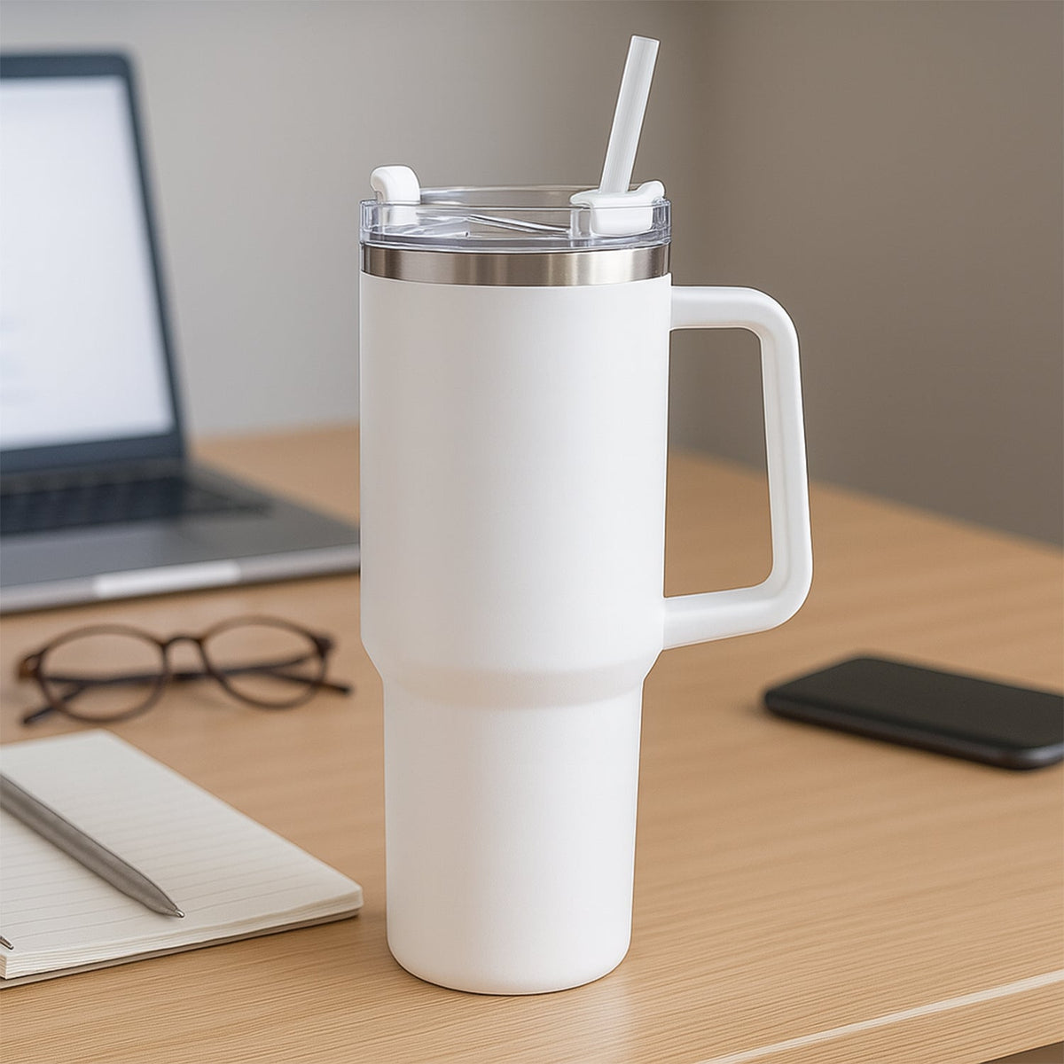 White Extra Large Insulated Travel Mug, Tumbler (1200ML - 1 Pc)