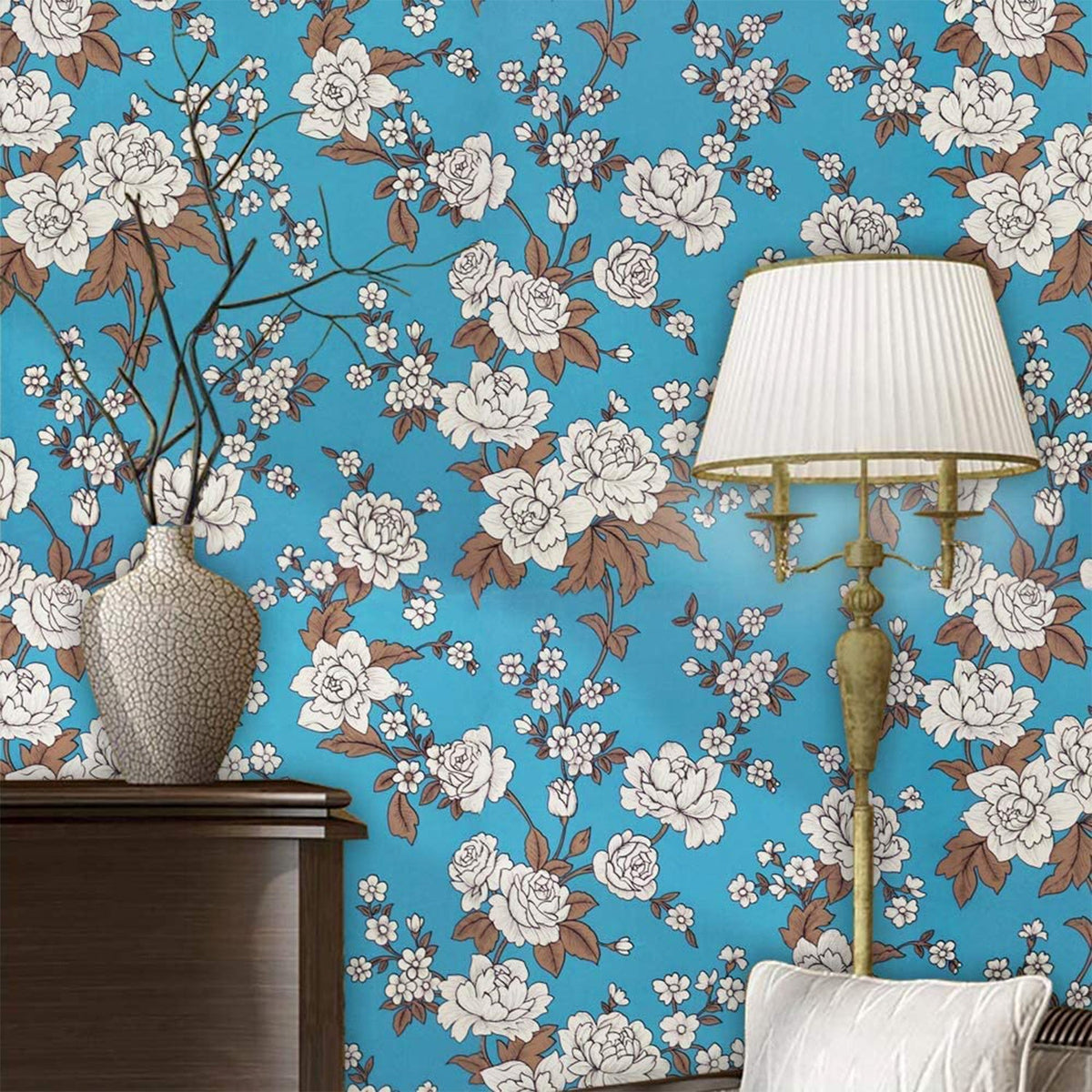 Premium Floral Decorative Wallpaper Roll 45 cm x 1 meter (1 Pc)
