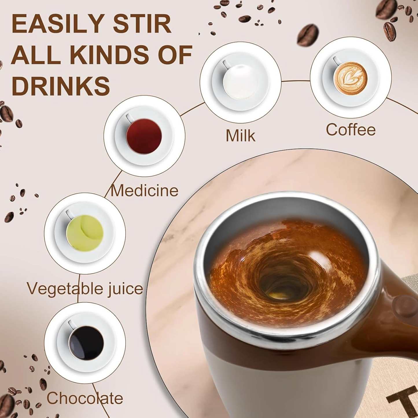Self Stirring Coffee Mug ( Battery Not Included)