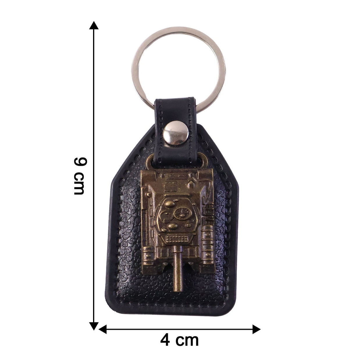 Premium Military Tank Design Leather Finish Keychain (1 Pc)