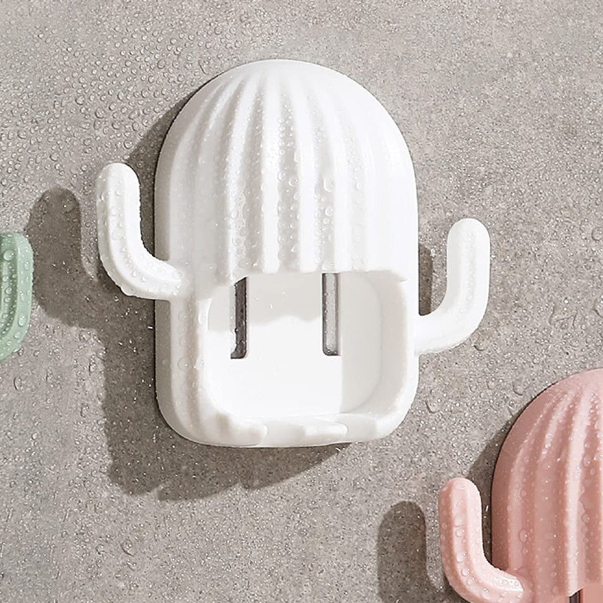 Wall Mounted Cactus-Shape Toothbrush Holder (1 Pc)