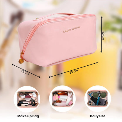 Portable Multi-Compartment Makeup & Toiletry Organizer Pouch (1 Pc)