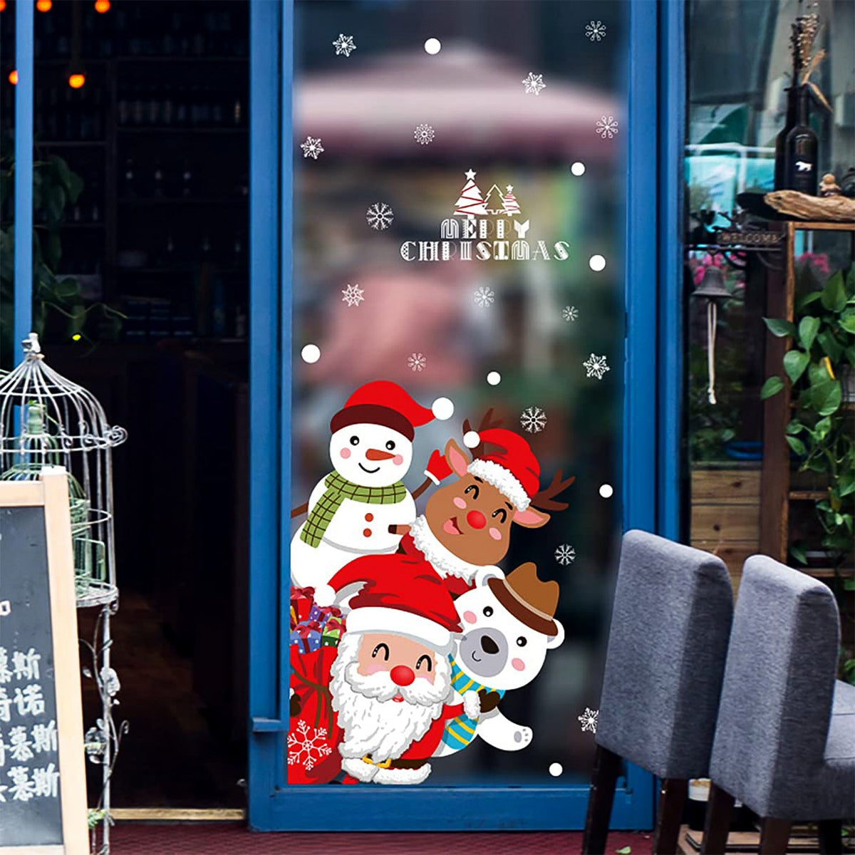 Christmas Theme Glass & Wall Sticker 90x60 cm – (1 Pc)