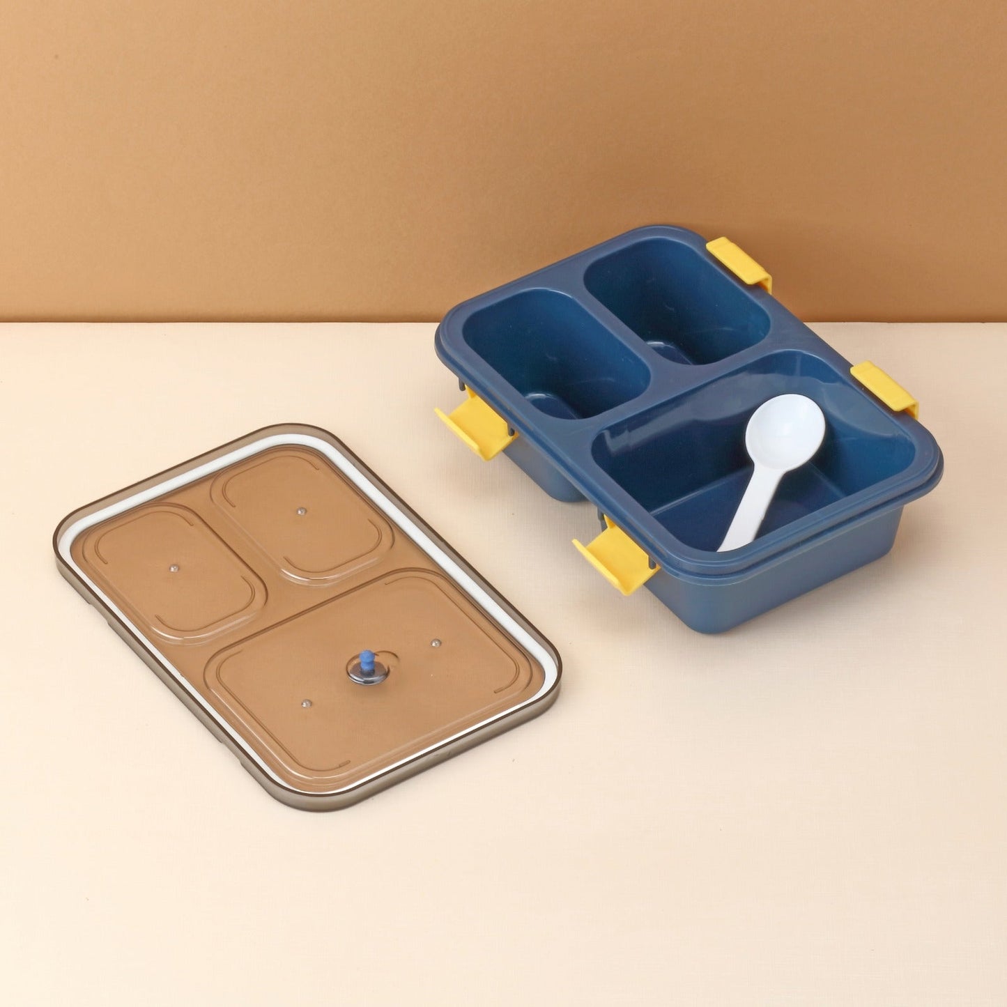 Plastic Lunch Box for Kids, Lunch Box (3 Compartment Lunch Box)