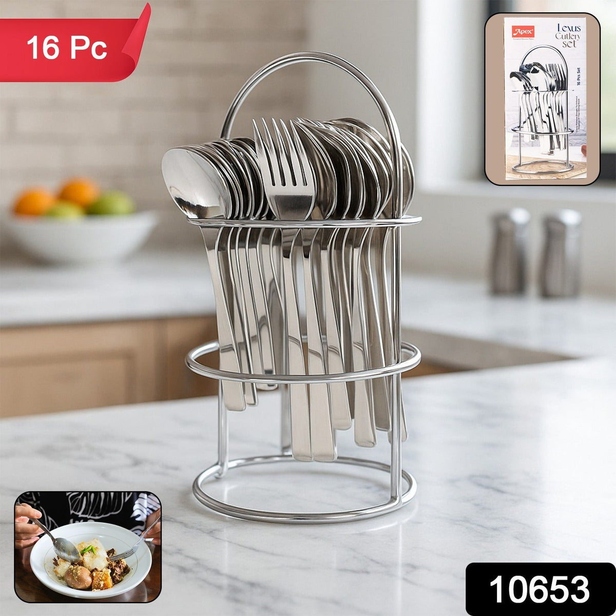 Apex Premium Stainless Steel Cutlery (16  Pc / Set)
