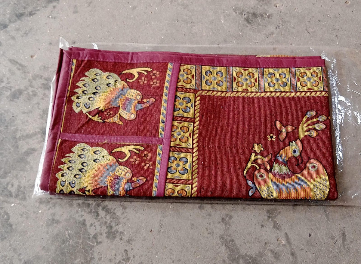 Cotton Fridge Top Cover with Side Pockets for Home Decor (100×60 CM)