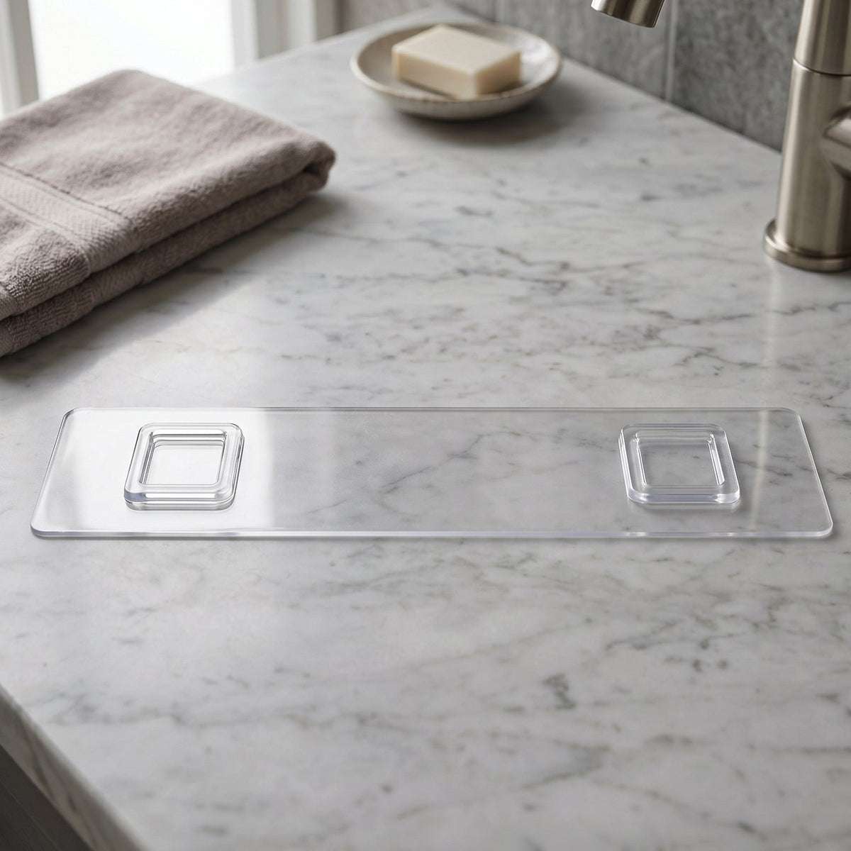 Stylish Bathroom Wall Shelf – 1 Pc, Multi-Purpose Storage Organizer with Hooks