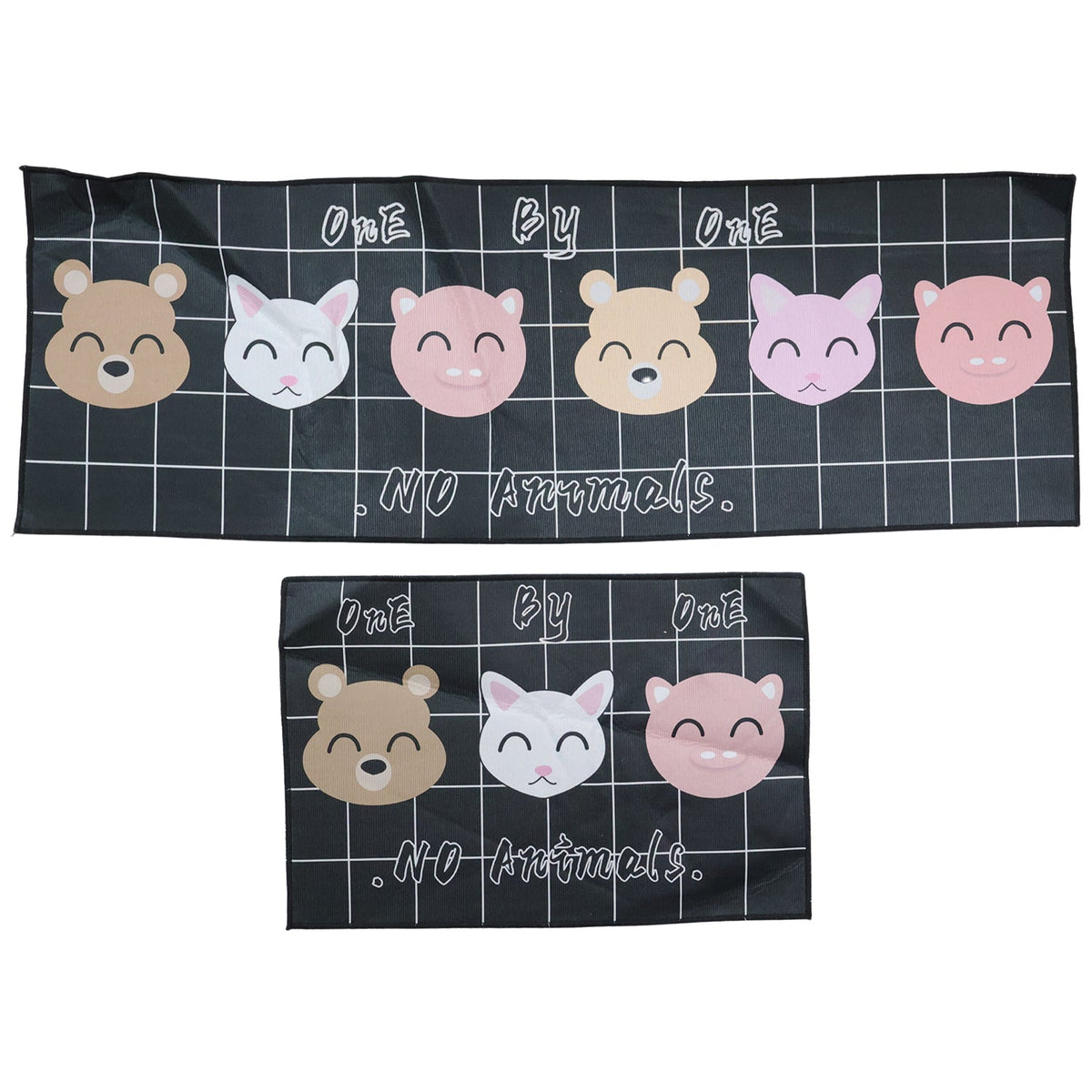 soft floor mat set with printed design