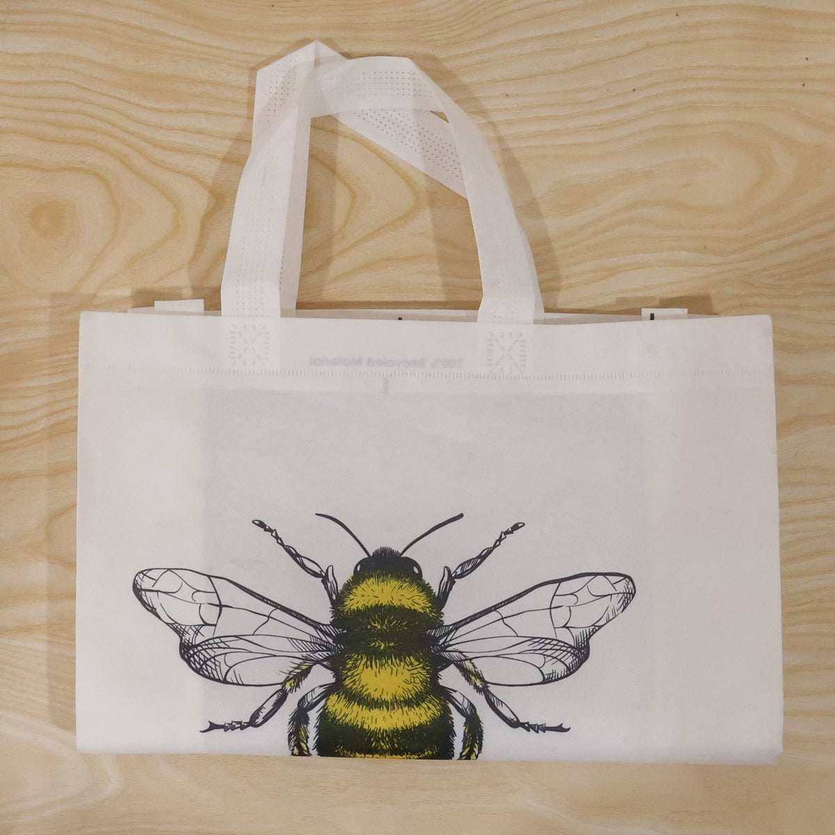 Bee Tote Bag Top View Recycled Material