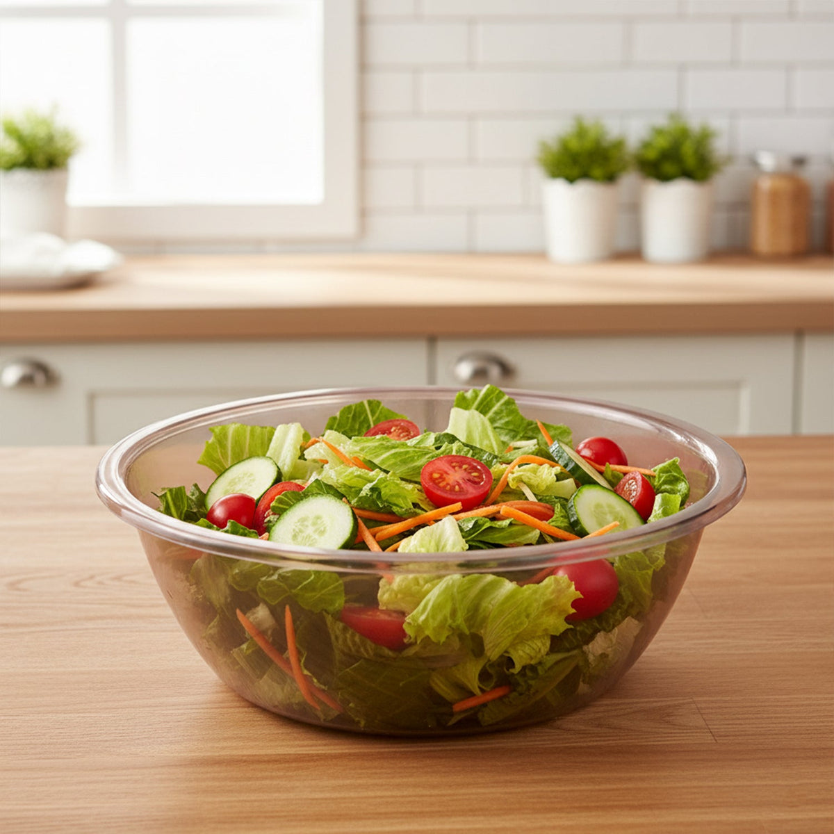 Transparent Multipurpose Mixing and Serving Bowl  (25 x 25 cm, 1 Pc)