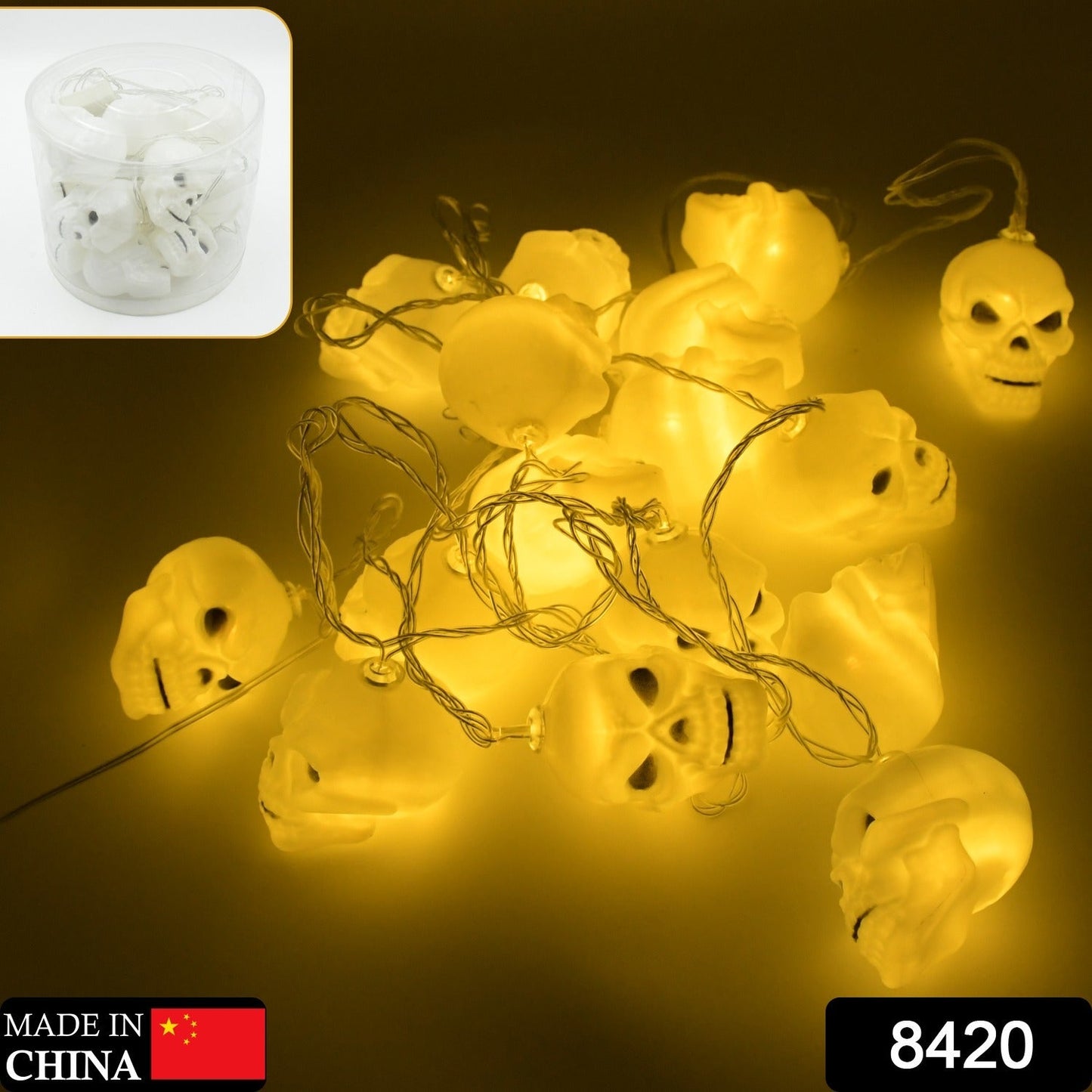 Halloween LED Skull String Lights – Indoor & Outdoor Decor