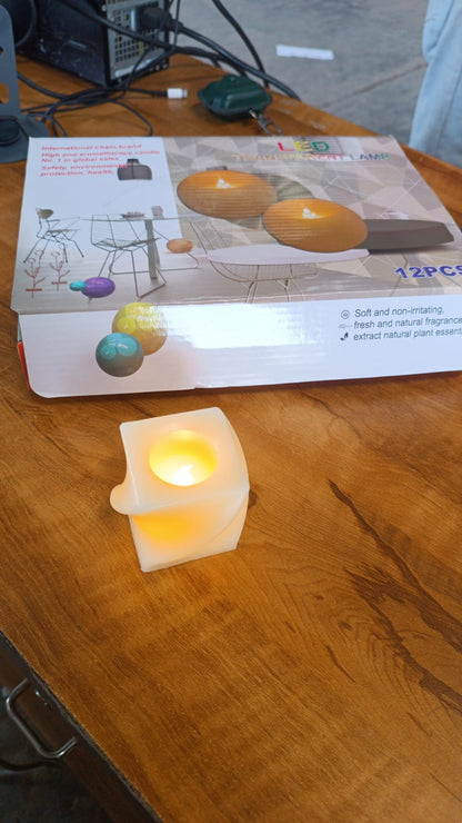 12Pc Square Shape Tealight Diwali Candles