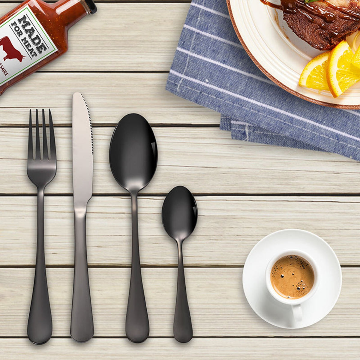 Premium Stainless Steel Polished Cutlery Set (24 Pc)