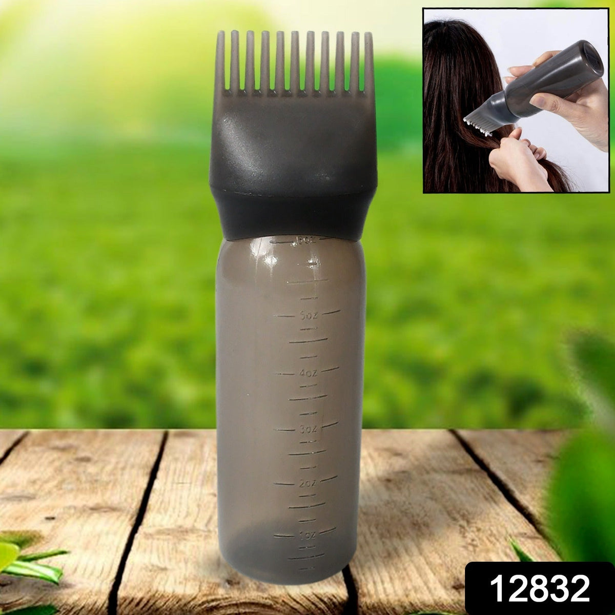 Comb Applicator Bottle, Hair Oil Applicator Bottle for Hair Dye Bottle Applicator Brush with Graduated Scale, Professional Brush Applicator Comb Hairdressing Coloring Styling Tool (1 Pc), Hair accessories