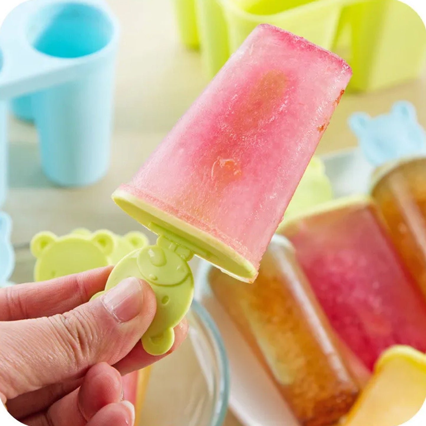Plastic 6 Grid / Compartment sicle Ice Cream Mold (1 Pc)