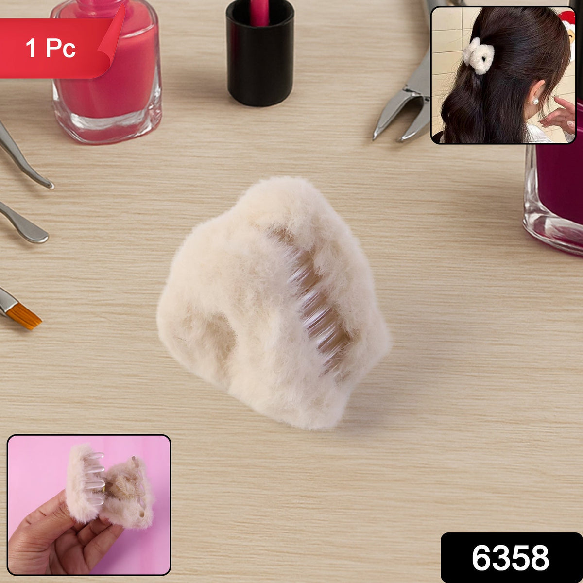 Hair Claw Clips, Plastic Fluffy Hair Claw Hair (1 Pc), Hair accessories