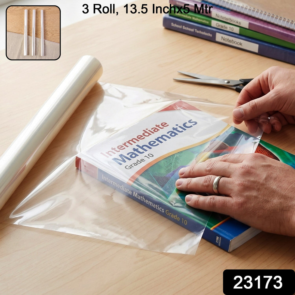 transparent book covering roll 13.5 inch durable plastic