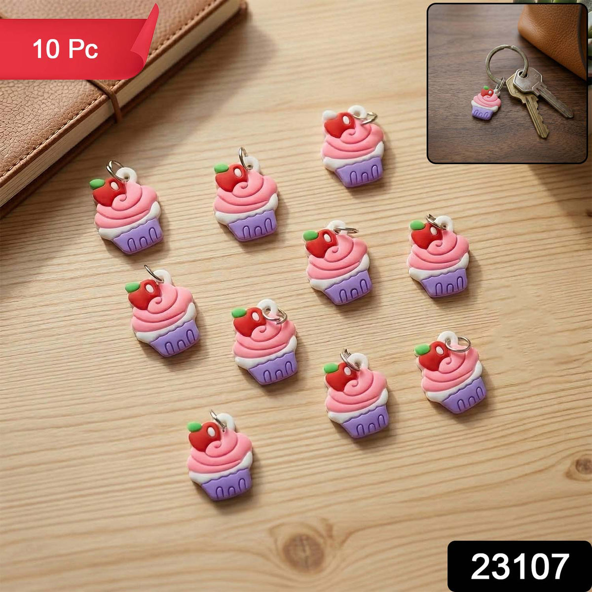 cute cupcake keychain accessory