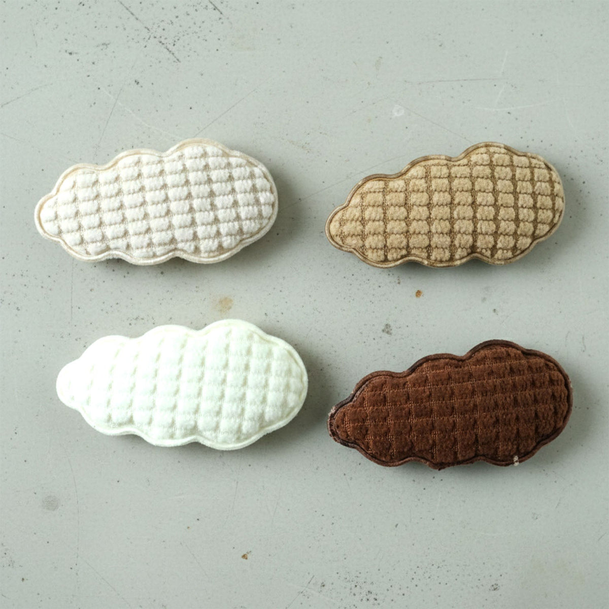 Premium Padded Cloud Shape Hair Clips Set (4 Pc)